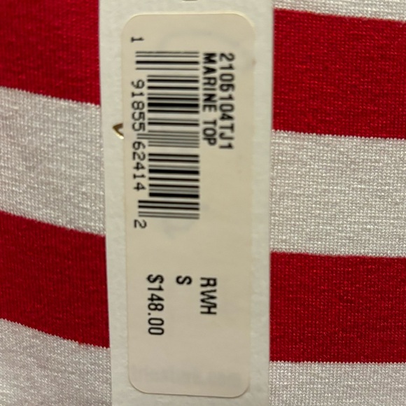 Trina Turk tank red and white striped NWT - Picture 3 of 7